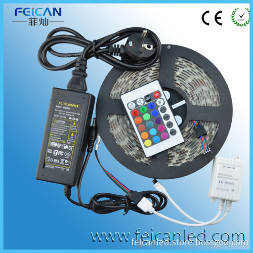 led light strip RGB 5050 DC12V14.4W 5m/roll waterproof IP65 with 24 key IR remote controller